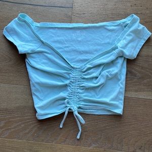 Hollister cropped tie shirt